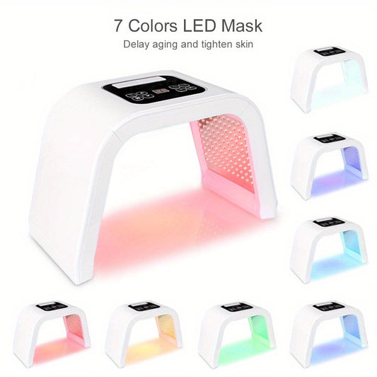 7-Color LED Light Therapy Facial And Body Skin Care Machine For Women - Multifunctional Folable Beauty Device For Home And Salon Use