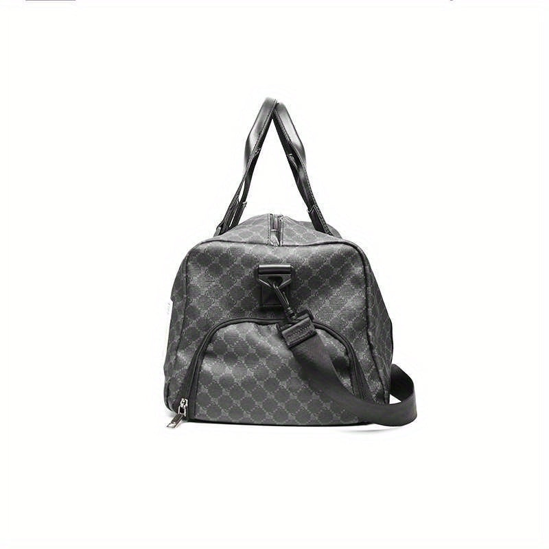 1pc PU Men's Fitness Sports Bag, Large Capacity Business Trip Portable Travel Bag, Luggage Dry And Wet Separation Bag