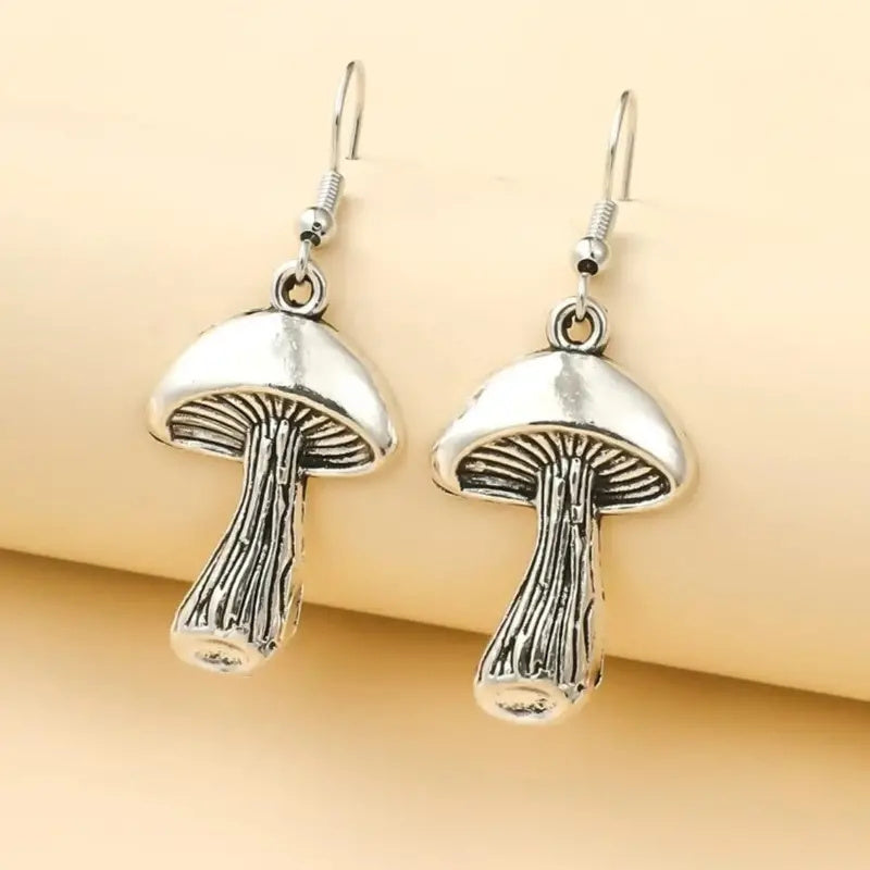 925 Sterling Silver Dangle Earrings Retro Mushroom Design Match Daily Outfits Party Accessories High Quality Jewelry