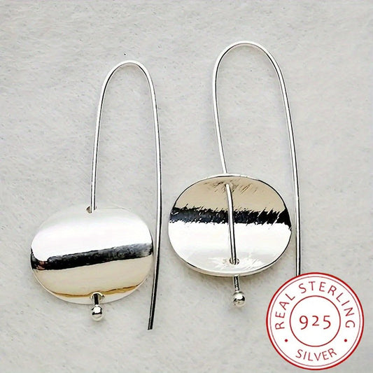 925 Sterling Silver Dangle Earrings Irregular Plate Design Match Daily Outfits Party Decor High Quality Jewelry Perfect Gift For Cool Friends