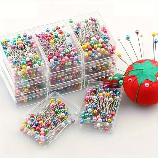 100pcs\u002Fbox Colored Large Needles, Pearl Needle Positioning Needles, DIY Hand Fixed Needles, Sewing Tools