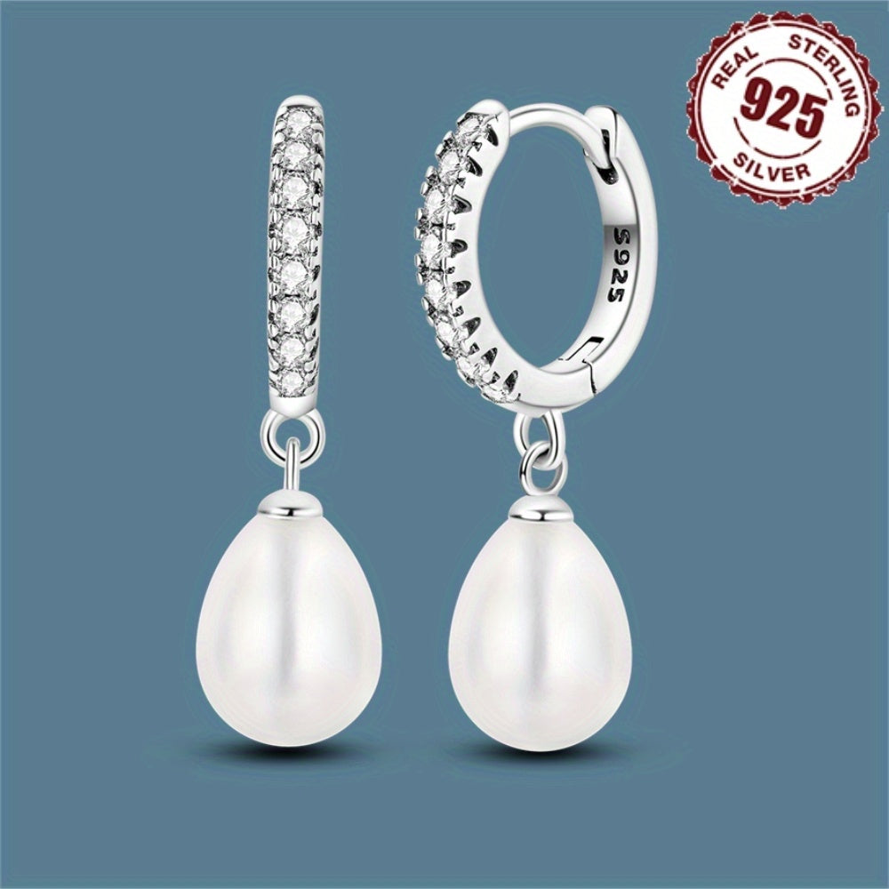 925 plata esterlina Pendientes de aro pavimentada piedra brillante símbolo belleza y elegancia partido diario trajes decoración joyería alta calidad