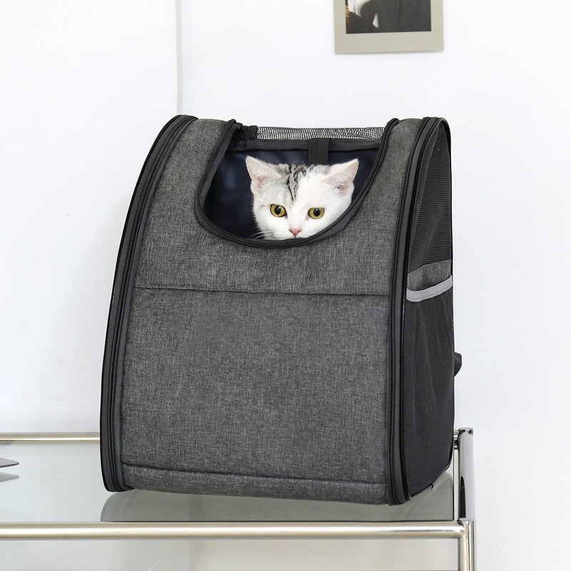 Solid Color Portable Cat Bag, Breathable Comfortable Cat Backpack  Pet Supplies