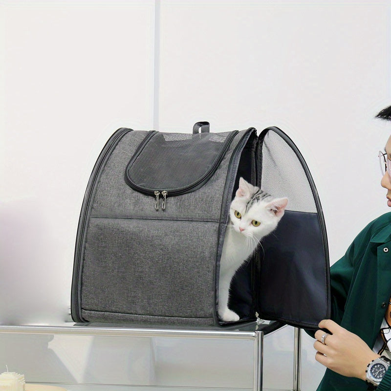 Solid Color Portable Cat Bag, Breathable Comfortable Cat Backpack  Pet Supplies