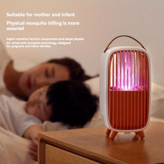 1pc, 360-degree Physical Mosquito Killer Lamp, Indoor Household Super Strong Coverage, Large Area Mosquito Killer, Ultra-quiet 3500V High Electric Shock Vortex Strong Suction Mosquito Repellent Lamp, Pest Control, Apartment Essentials