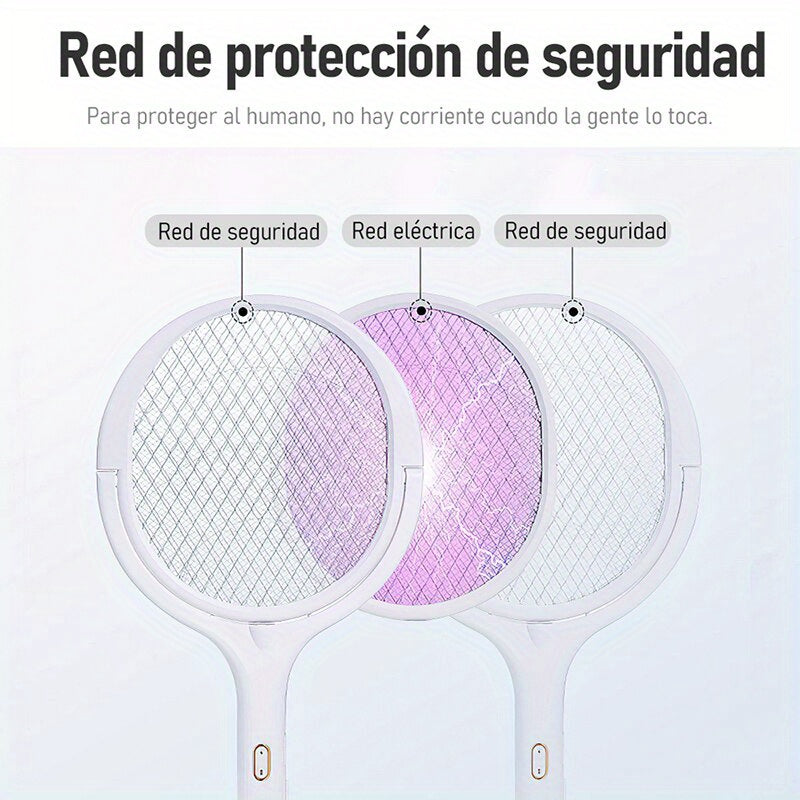 1pc, 90-Degree Rotatable Electric Mosquito Swatter, Mosquito Killer Lamp, Electric Shocker, 365nm Light Bug Zapper Trap Flies Summer Fly Swatter, Pest Control, Apartment Essentials, College Dorm Essentials, Household Gadgets