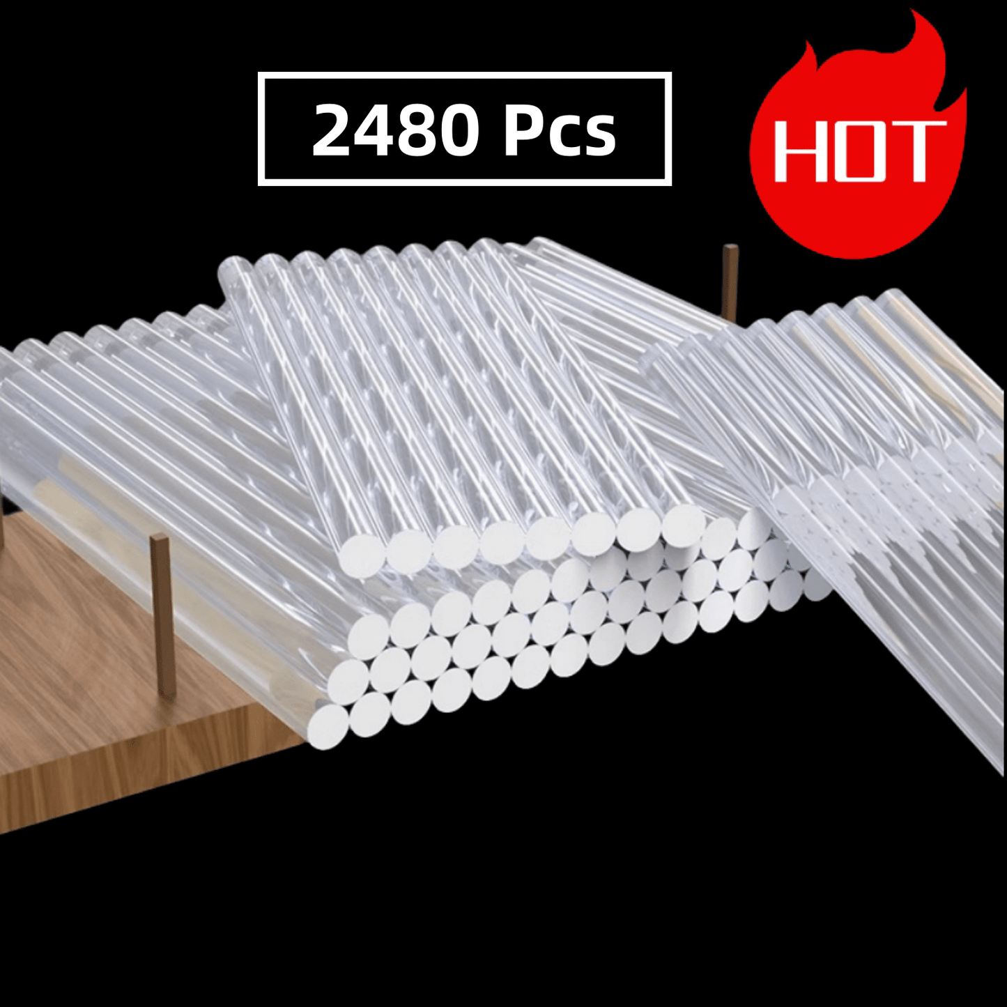 2480pcs Mini Ultra Clear Safety Non-Toxic Hot Melt Glue Sticks, 0.27 X 3.95 Inch X 2480 PCS, Ultra Transparent Hot Melt Glue, Smooth Glue Out, Clear Glue Out, Smokeless Odorless