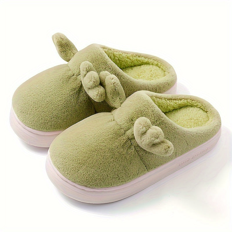 Cute Cartoon Design Slippers, Casual Slip On Plush Lined Shoes, Comfortable Indoor Home Slippers