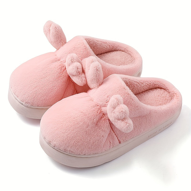 Cute Cartoon Design Slippers, Casual Slip On Plush Lined Shoes, Comfortable Indoor Home Slippers