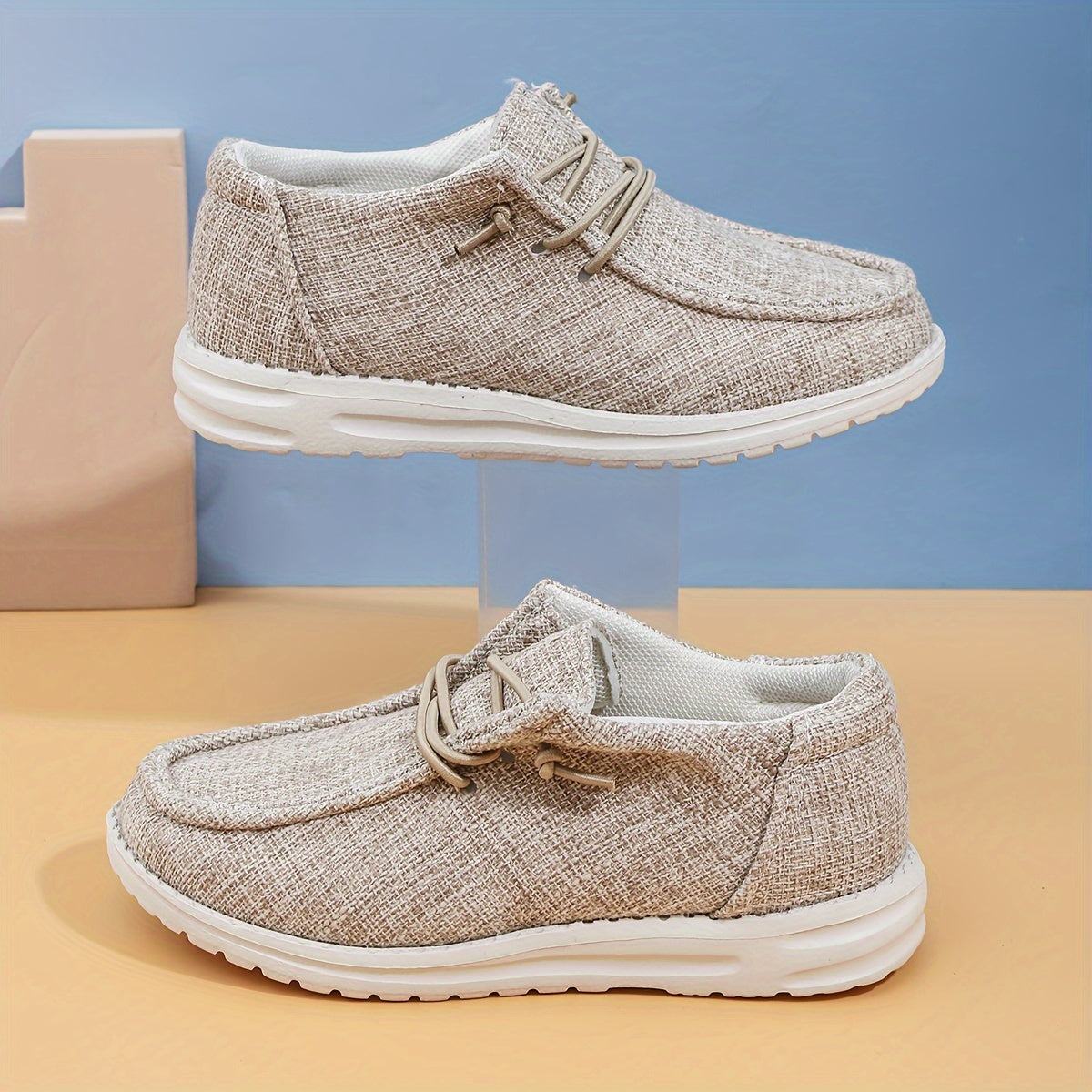 Boy's Trendy Solid Woven Knit Breathable Loafer Shoes, Comfy Non Slip Casual Sneakers For Kids Outdoor Activities