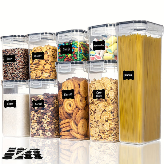 5\u002F9pcs BPA-Free Airtight Food Storage Containers with Lids - Perfect for Organizing and Storing Dry Foods - Includes Labels, Markers, and Dishwasher Safe - Ideal for Cereal, Pasta, Flour, and Sugar - Home Kitchen Supplies