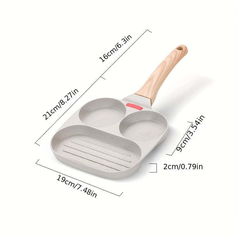 1 Pc Household Four-hole Frying Pan Kitchen Pan Non-stick Pan Breakfast Egg Hamburger Small Frying Pan Steak Pot