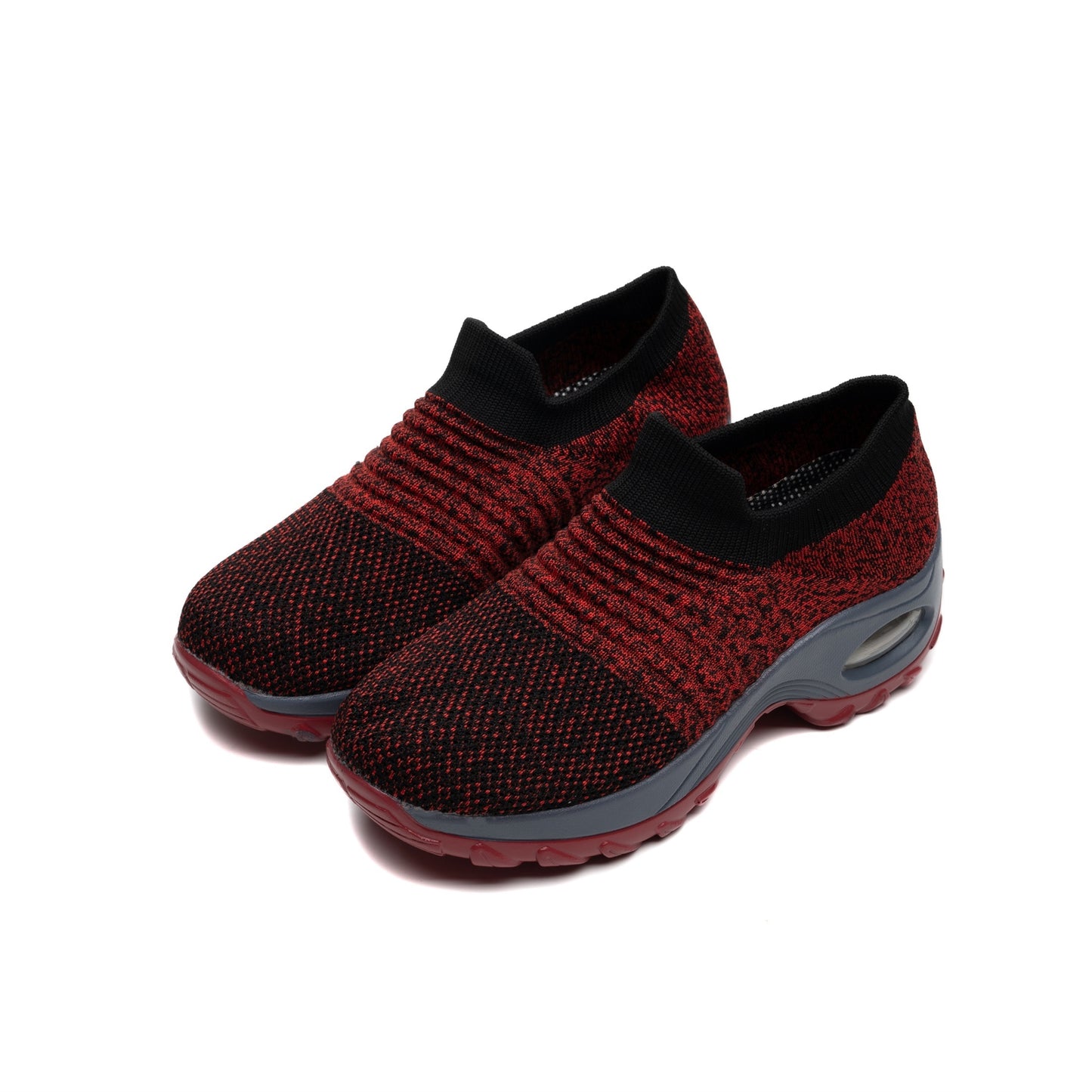 Women's Breathable Knit Sneakers, Comfortable Low Top Slip On Shoes, Women's Air Cushion Shoes