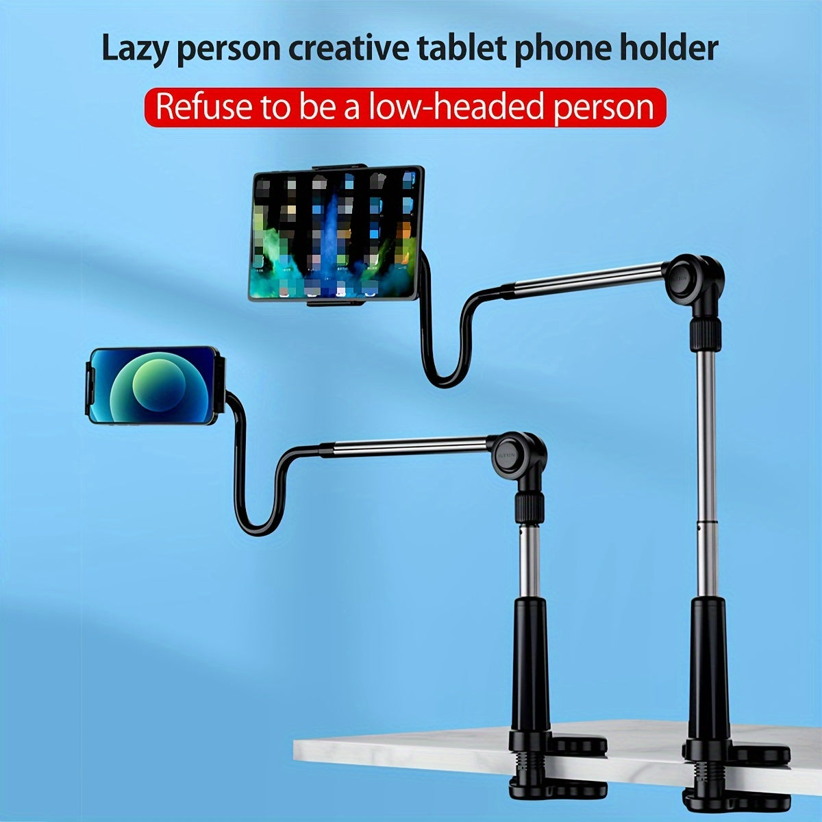 Adjustable Tablet Mobile Phone Stand Holder Bracket, Free Rotating For Desktop Bedside For Android