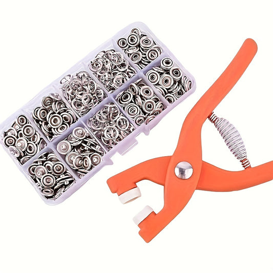 50 Sets, Snap Button Kit With Hand Pressure Pliers & 50pcs Snaps & 1 Clear Box, Metal Snaps For Sewing, Sewing Snaps For DIY Crafts Clothes Hats Bags, Sewing Supplies