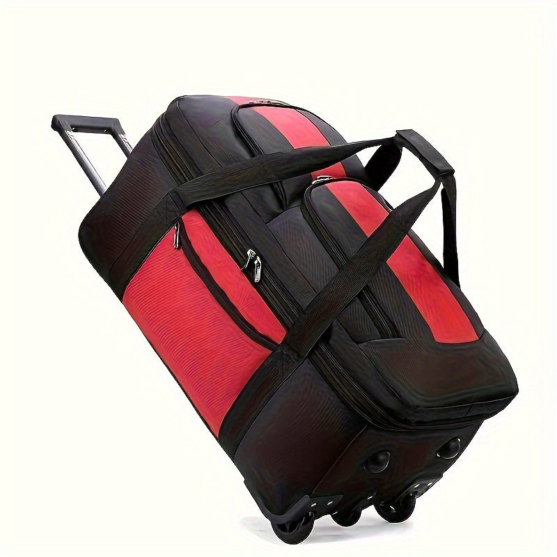 Trendy Large Capacity Pull Travel Bag, Portable Multi-pocket Moving Travel Bag, Perfect Luggage Storage Bag