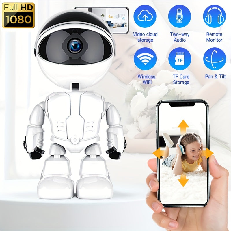 Robot Camera WIFI Mini Camera IP Indoor PTZ Wireless Camera Pet Monitor 2MP Audio And Video Security Monitoring, High-definition Night Vision Two-way Call Camera