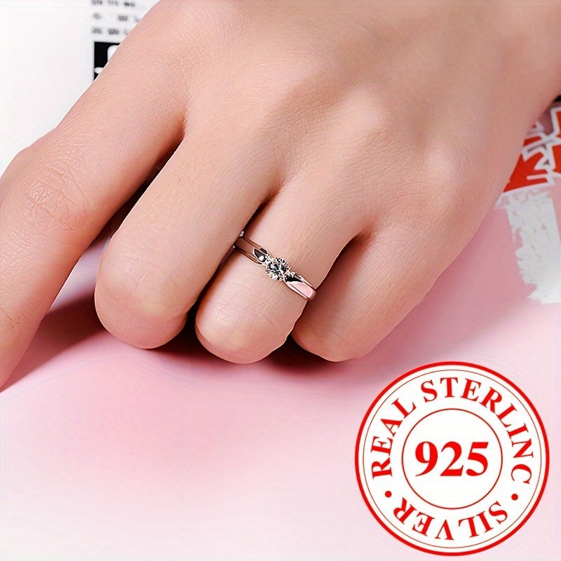 925 Sterling Silver Ring Paved Shining Zirconia Symbol Of Beauty And Luxury Match Daily Outfits Party Accessory High Quality Jewelry