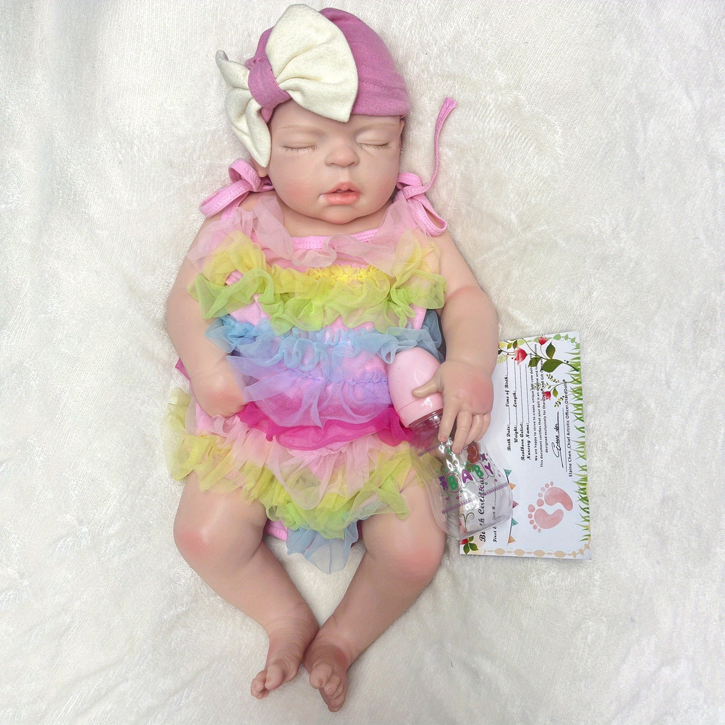 55CM\u002F21.65inch All Silicone Girl Reborn Dolls, Painted Realistic Full Body Soft Solid Silicone Newborn Baby Dolls For Collection Gift