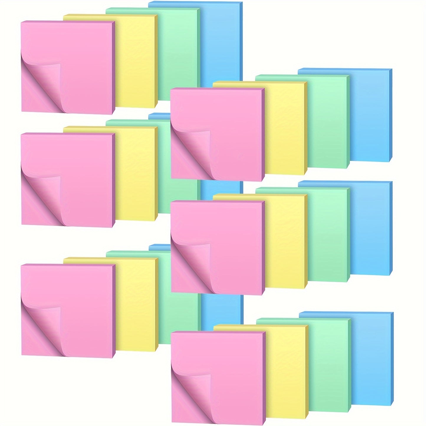 24 Packs Sticky Notes, 80 Pieces\u002Fbook, 4-color Self-adhesive, 3\