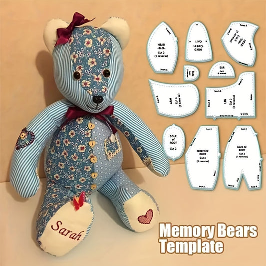 10pcs\u002Fset Creative Memory Bear Template Sewing Patch Ruler DIY Sewing Pattern Acrylic Template Belt Instructions