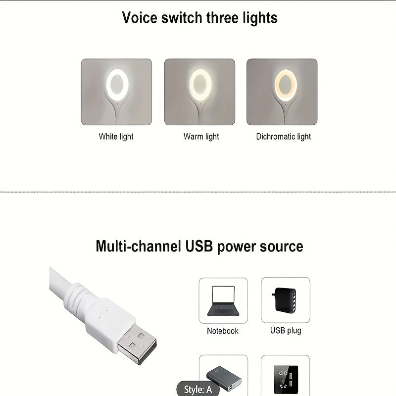 Lumière de nuit intelligente du contrôle vocal LED d'USB-Créez une atmosphère confortable n'importe où