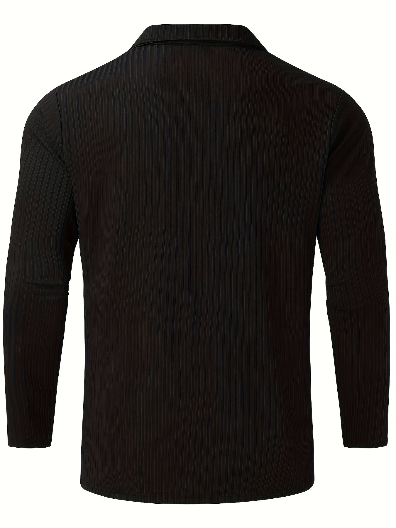 Hommes Casual manches longues Zip Up Shirts, revers col Tops Pulls, des vêtements pour hommes pour le printemps automne