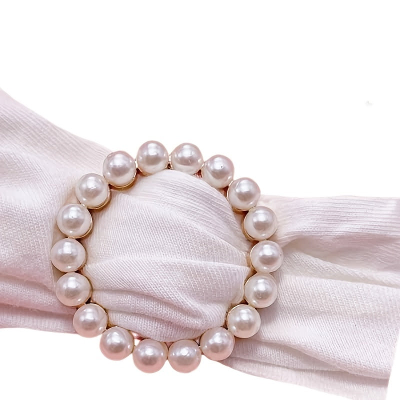 8pcs Faux Pearl Brooch Hollow Heart-shaped Brooch Coat Sweater Badge Pin Clothing Accessories