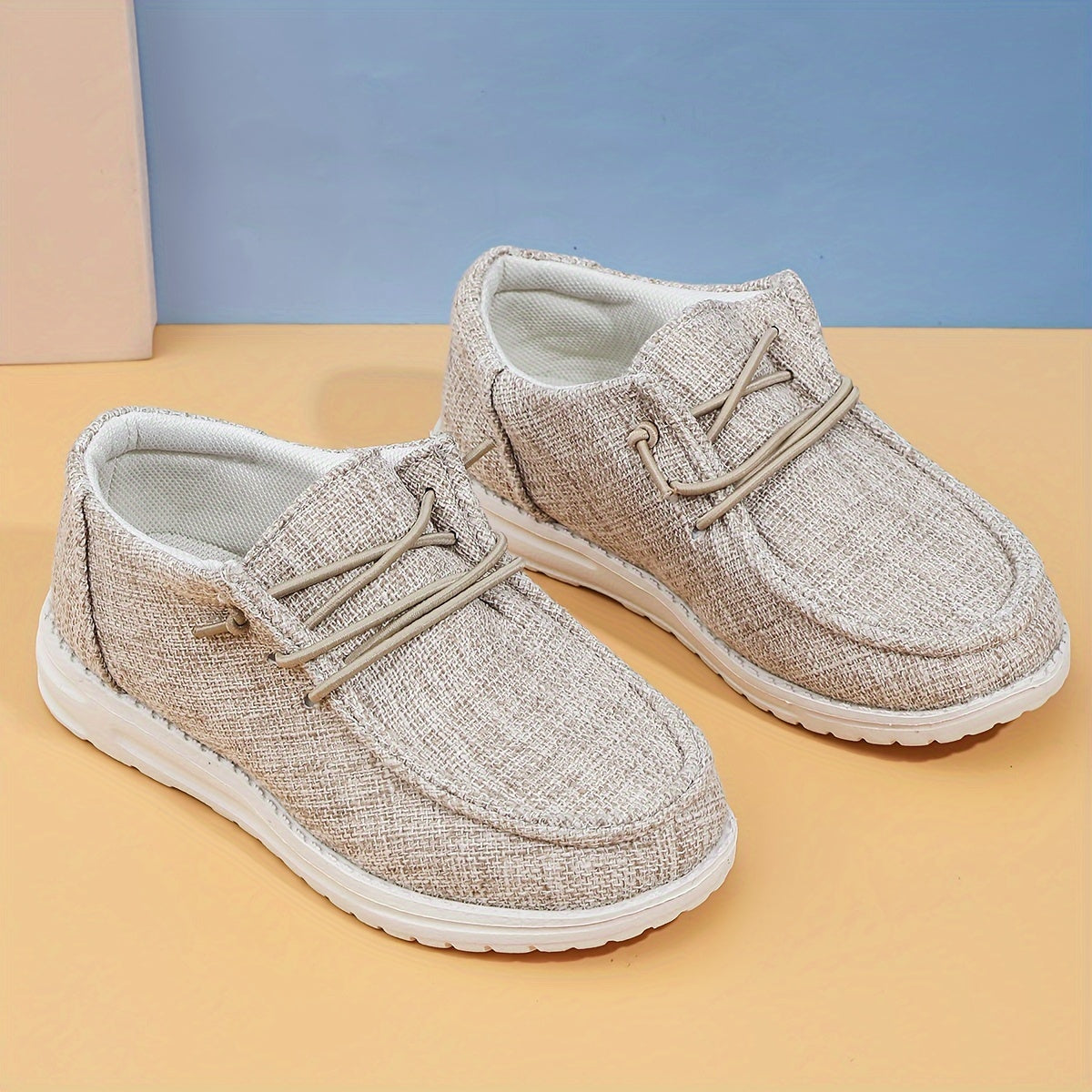 Boy's Trendy Solid Woven Knit Breathable Loafer Shoes, Comfy Non Slip Casual Sneakers For Kids Outdoor Activities