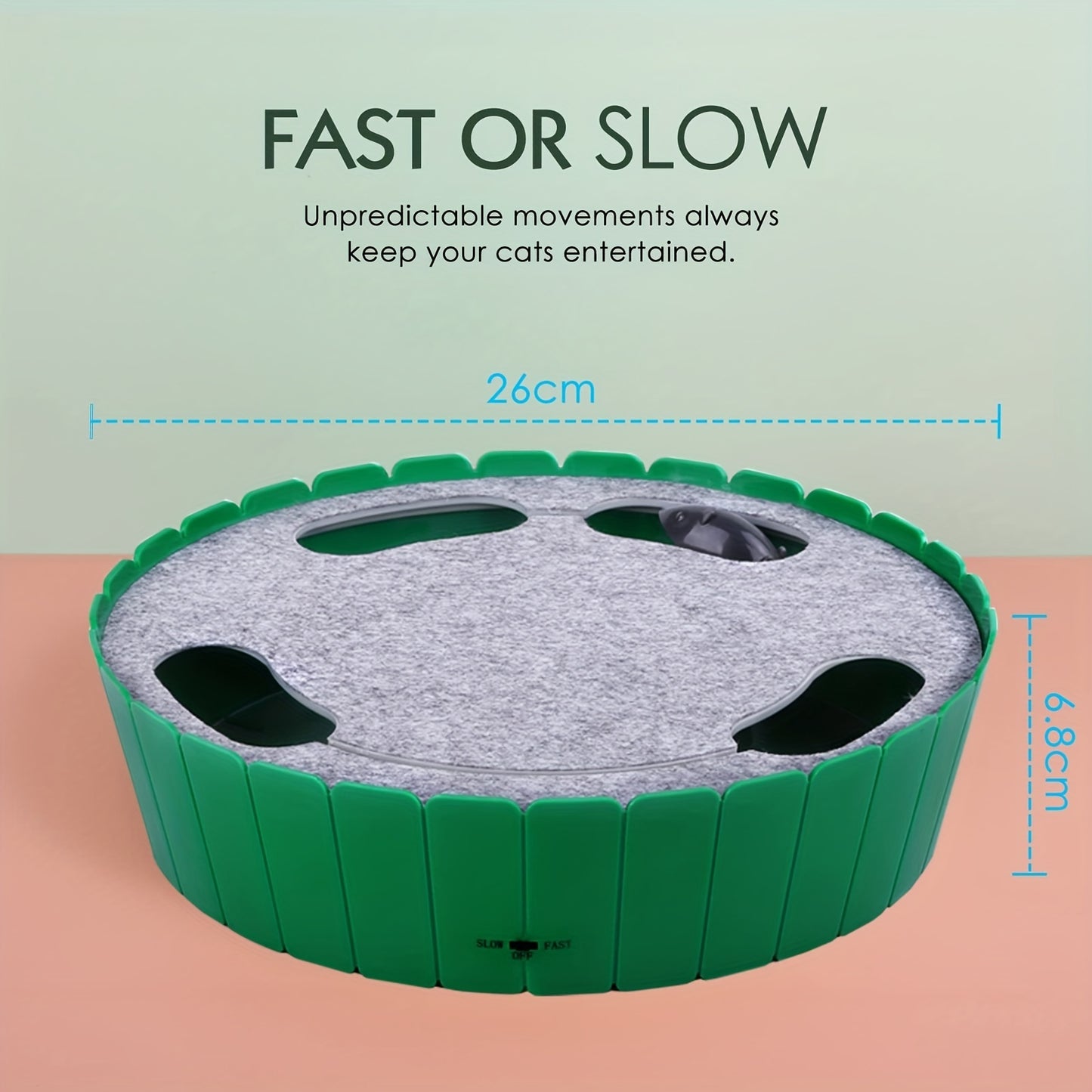 Cat Toy With Running Mouse, Electric Interactive Motion Cat Toy Automatic Rotating Teaser Pop And Play Hide And Seek