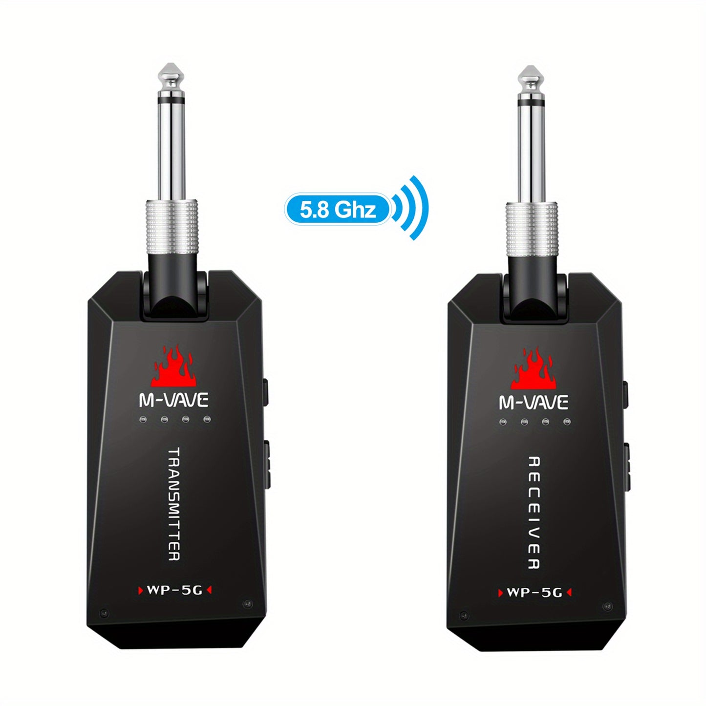 Wireless 5.8G Guitar System Rechargeable Audio Transmitter and Receiver ISM Band for Electric Bass Guitars Amplifier Accessories