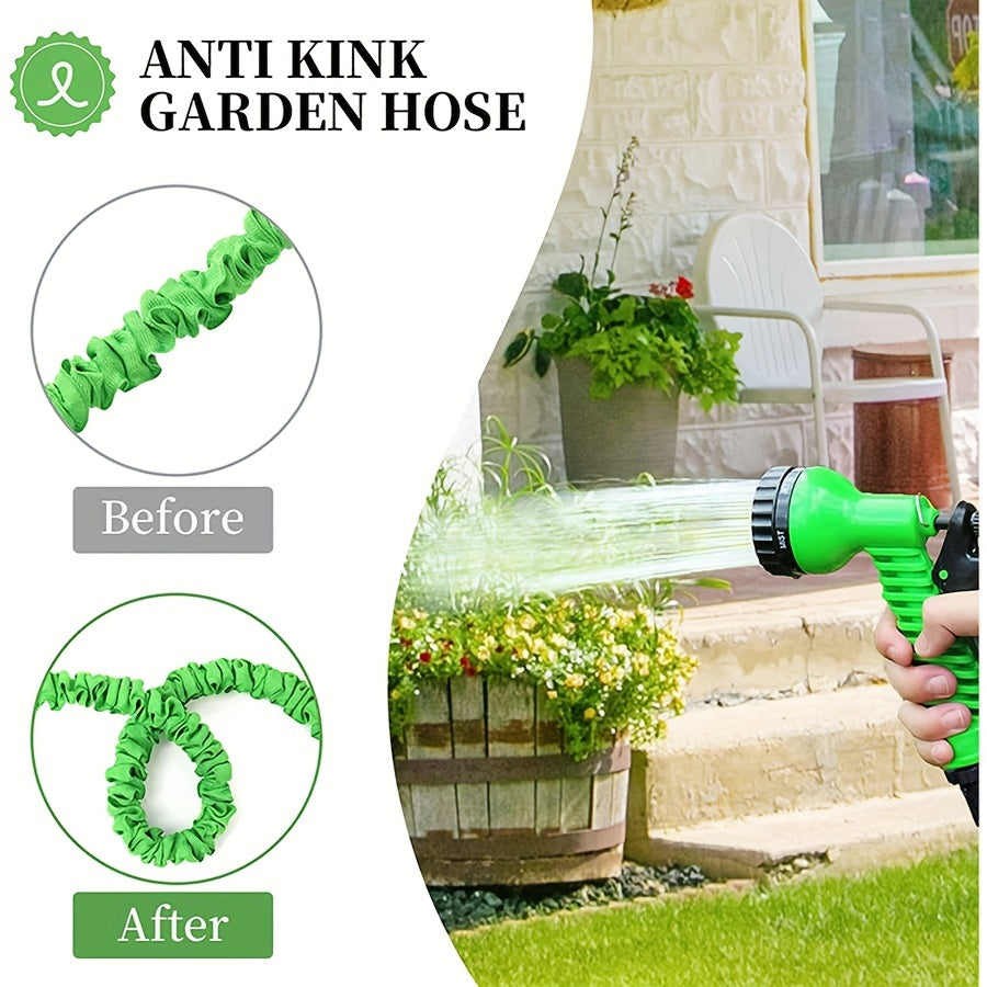 1pc Expandable Garden Hose With Water Gun Flexible Water Hose With 7 Function Nozzle Lightweight Retractable Garden Hose For Outdoor