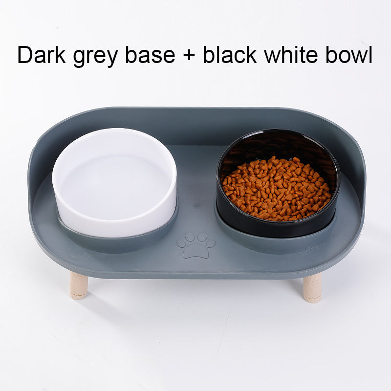 Pet Table Cat Bowl Dog Bowl Pet Double Feeding Bowl Neck Protection Non-Slip Bowl Water Food Feeder