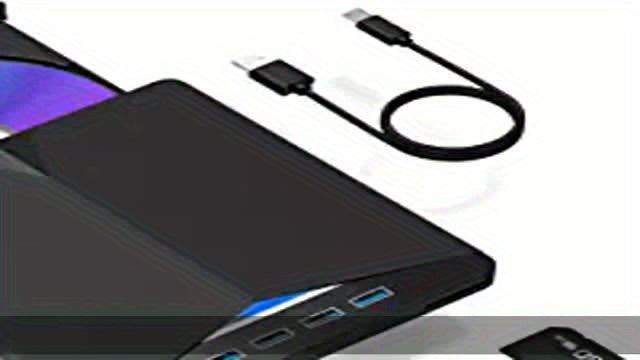 7 In 1 externes CD \ u002FDVD-Laufwerk für Laptop, USB 3.0 Typ C DVD-Player tragbar CD \ u002FDVD Brenner, CD ROM Externes optisches DVD-Laufwerk Kompatibel mit Laptop Desktop PC Windows 11 \ u002F10 \ u002F8 \ u002F7 Linux Mac OS