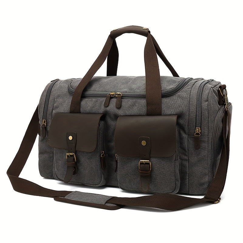 1pc Men's Travel Bag, Luggage Bag Large Capacity Yoga Fitness Bag, Long And Short-distance Travel Canvas Hand Bag