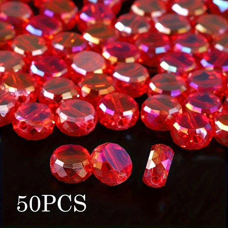 50Pcs 8mm Round Faceted Beads For DIY Valentine's Day Bracelet Necklace Jewelry Making Accessories