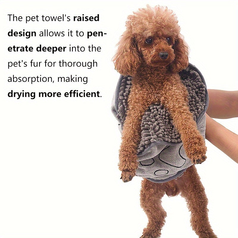 1pc Ultra-fine Fiber Pet Absorbant Serviette Pour Séchage Eau Et Nettoyage Cheveux Après Le Bain Pour Chiens Et Chats