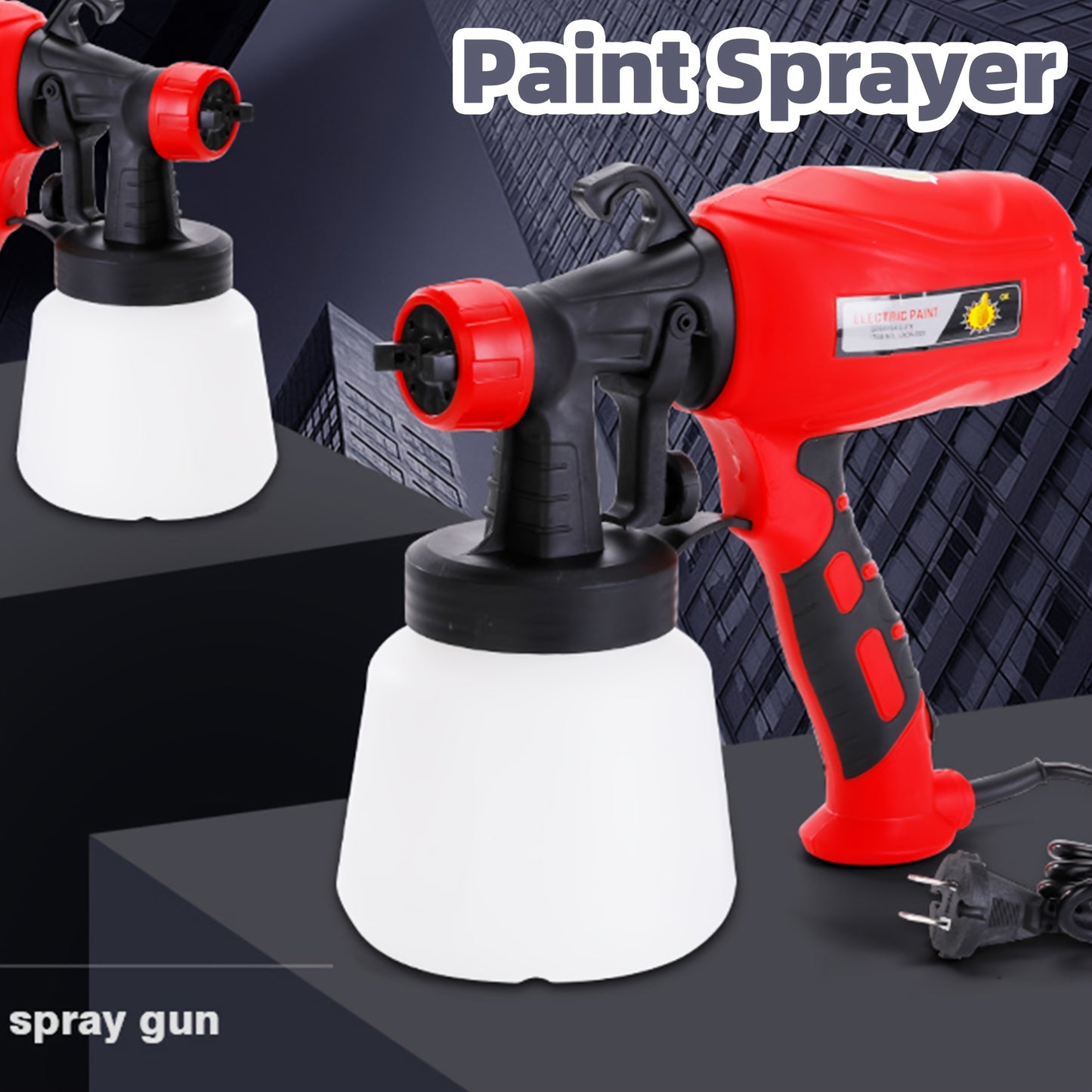 1pc Paint Sprayer, HVLP Spray Gun With Cleaning & Blowing Joints, 2 Nozzles, Easy To Clean, For Furniture, Cabinets, Fence, Walls, Door, Garden Chairs