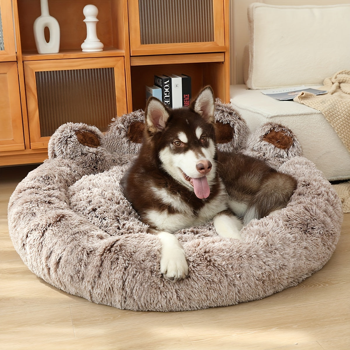 Cute Bear Paw Shape Dog Nest Comfortable Pet Sleeping Beds Dog Bed Cat Mat Soft Cushion