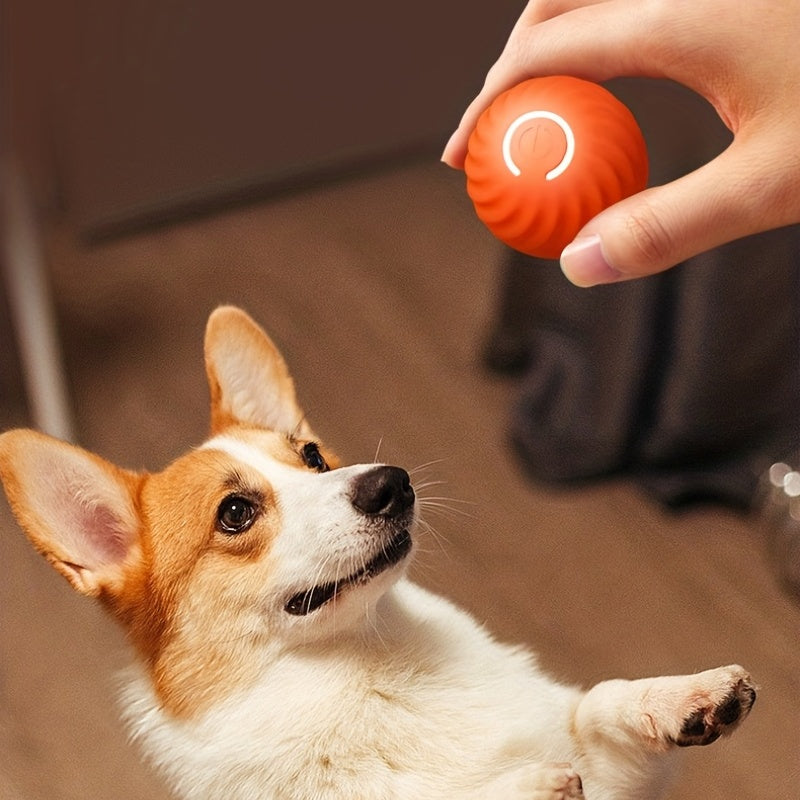 1pc Pet Gravity Type-C Charging Automatic Rolling Ball Toy Durable Dog Chew Ball Toy Pet Grinding Teeth Toy Gravity Jumping Ball Toy For Dog Interactive Supplies