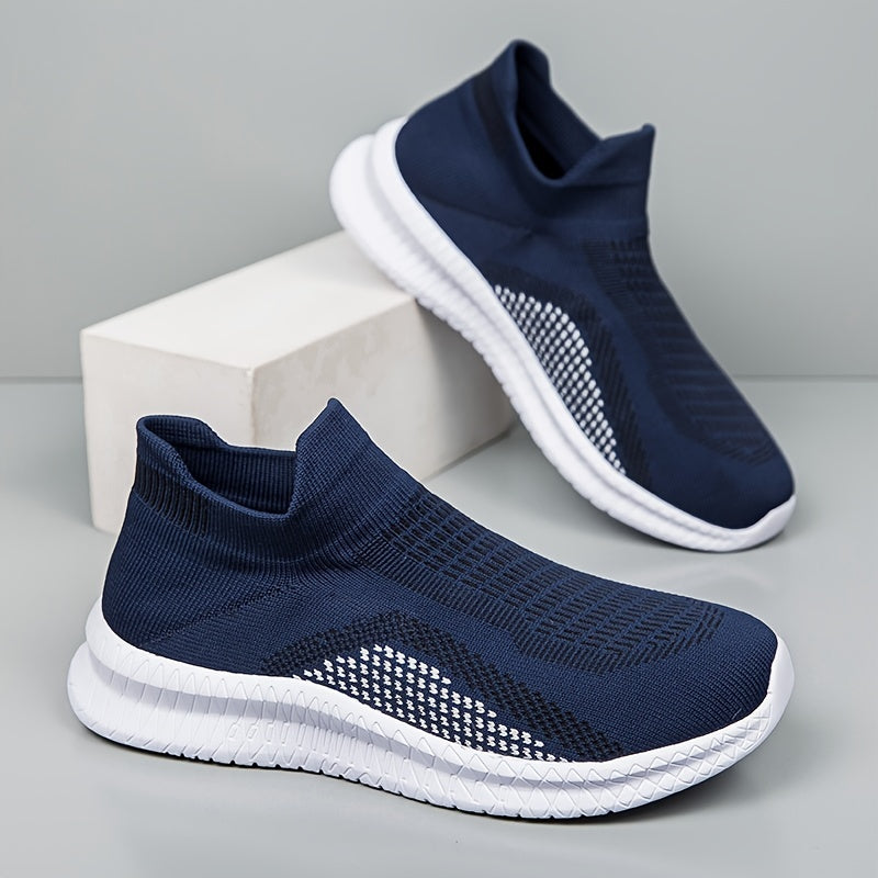 Men's Breathable Lightweight Slip On Casual Shoes, Outdoor Non-slip Soft Sole Sneakers, Spring And Summer