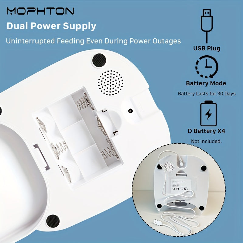 MOPHTON 1.59gal Distribuidor automático de comida para cães de grande capacidade, alimentador de vídeo para animais de estimação 5G Controle de aplicativo para alimentação de alimentos secos para animais de estimação, alimentador automático para cães com 