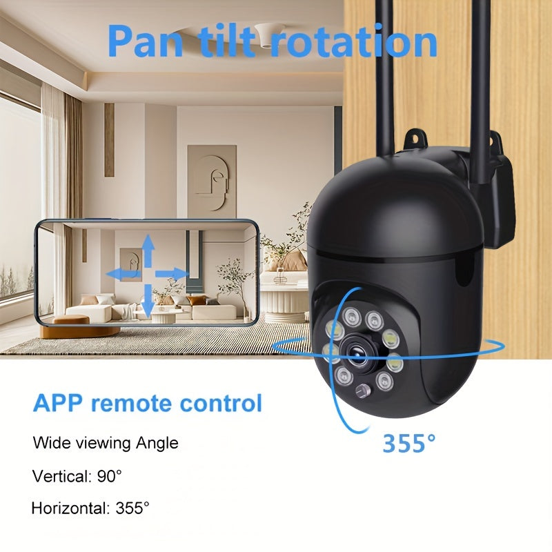 Câmera de segurança residencial inteligente: câmera HD 1080P Wifi Ball com dupla frequência, compatível com Alexa e Google Home, detecção de movimento e áudio bidirecional, sem necessidade de cartão TF\u002FSD