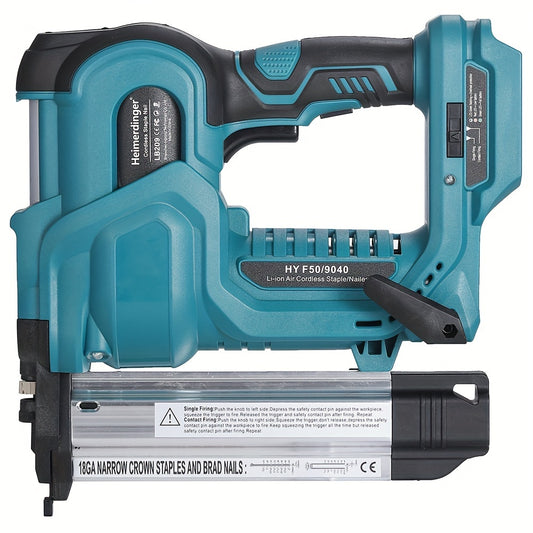 1 Set 18V Cordless Electric 2 In 1 Nailer\u002FStapler Gun, With 500pcs F50 And 9032(K432) Nail, Body Only, No Battery, Compatible Makita Below Batteries: BL1850B, BL1840B, BL1830B, BL1430B, BL1820B, BL1850, BL1840, BL1440, BL1415, BL1815N