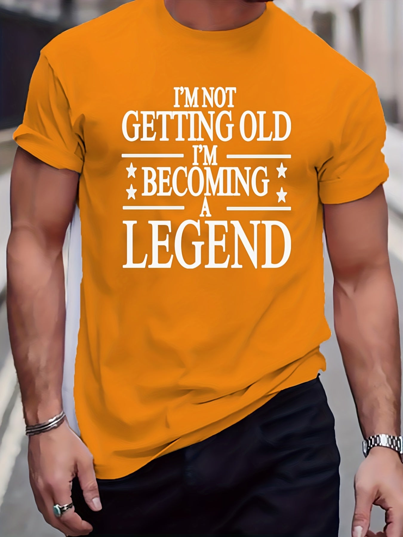 Más tamaño divertido letra gráfica camisetas para hombre, camisetas causales de gran tamaño para verano fitness leisurewear, ropa de hombre