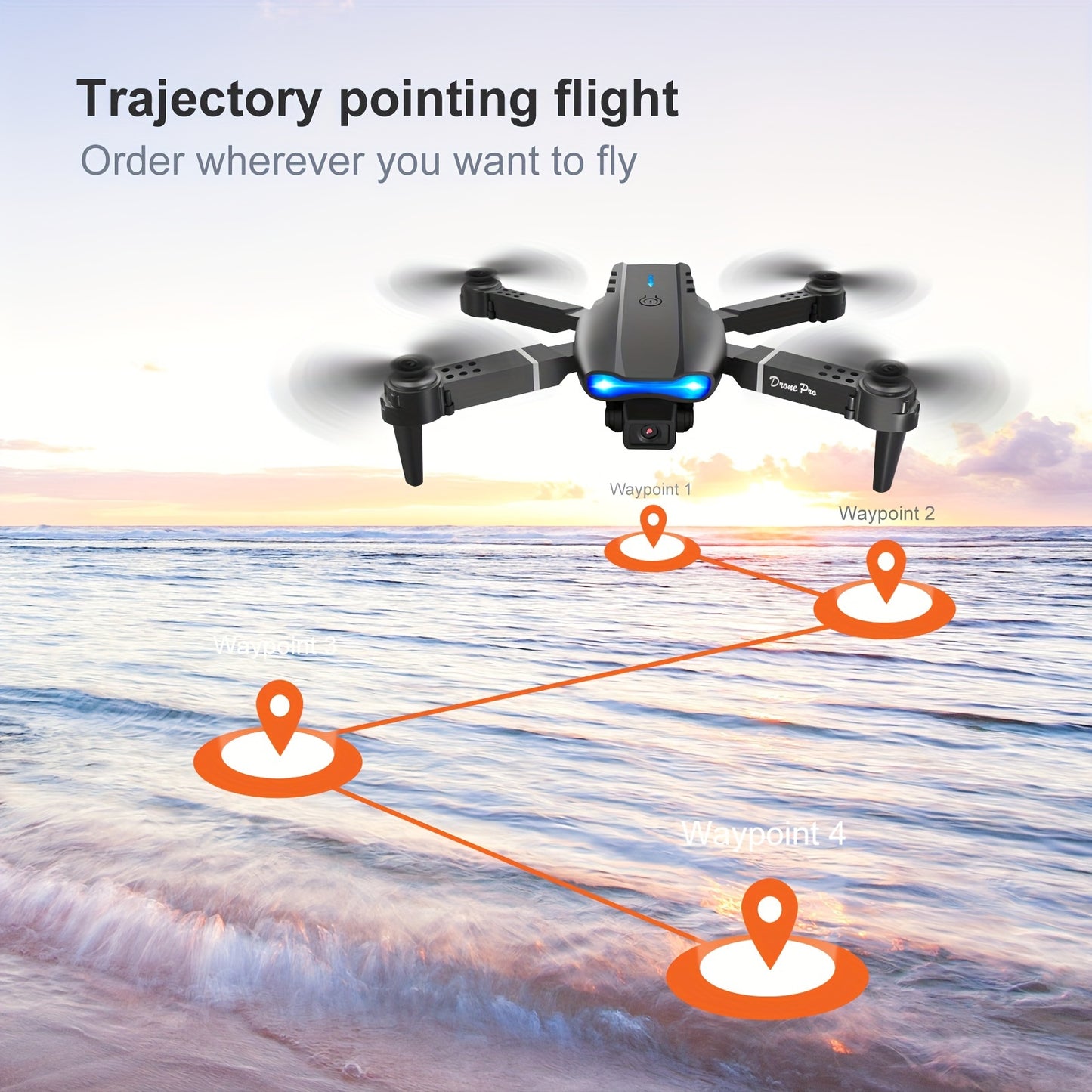 E99 Pro Drone com câmera HD, WiFi FPV HD duplo dobrável RC Quadcopter Altitude Hold, brinquedos de controle remoto para iniciantes, coisas para adolescentes Presentes masculinos internos e externos UAV acessível