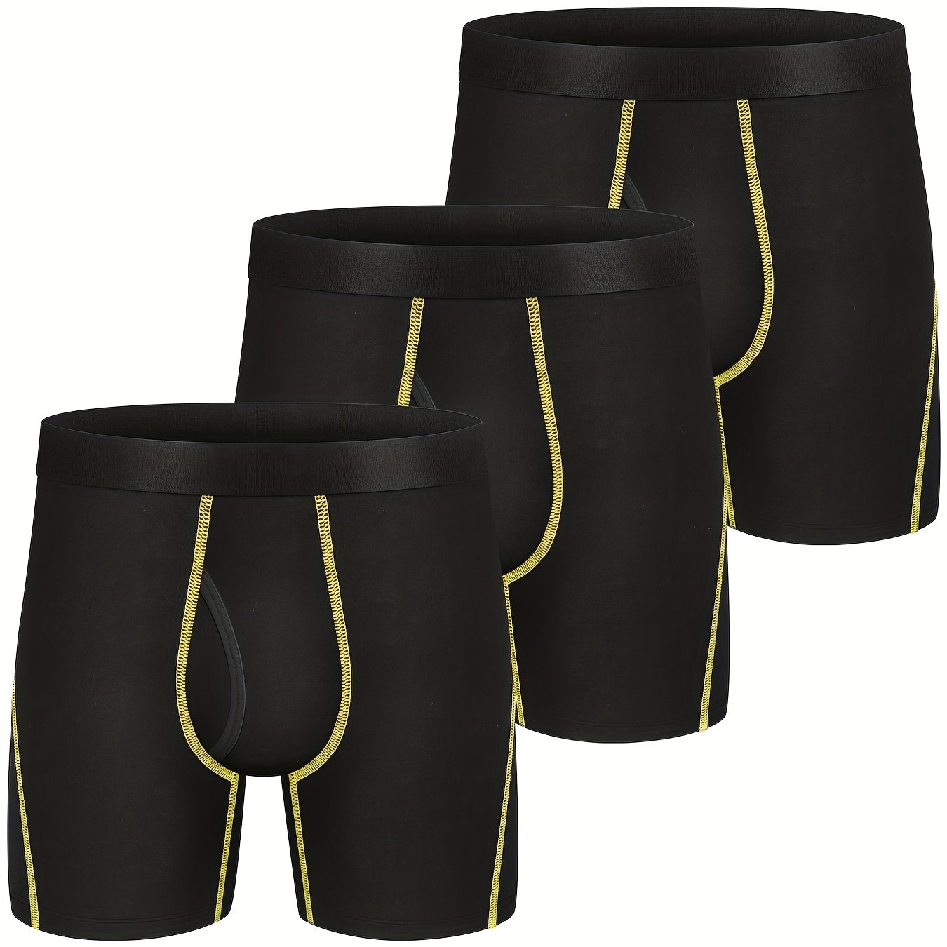 3 peças cuecas boxer com estampa de folha de desenho animado masculino