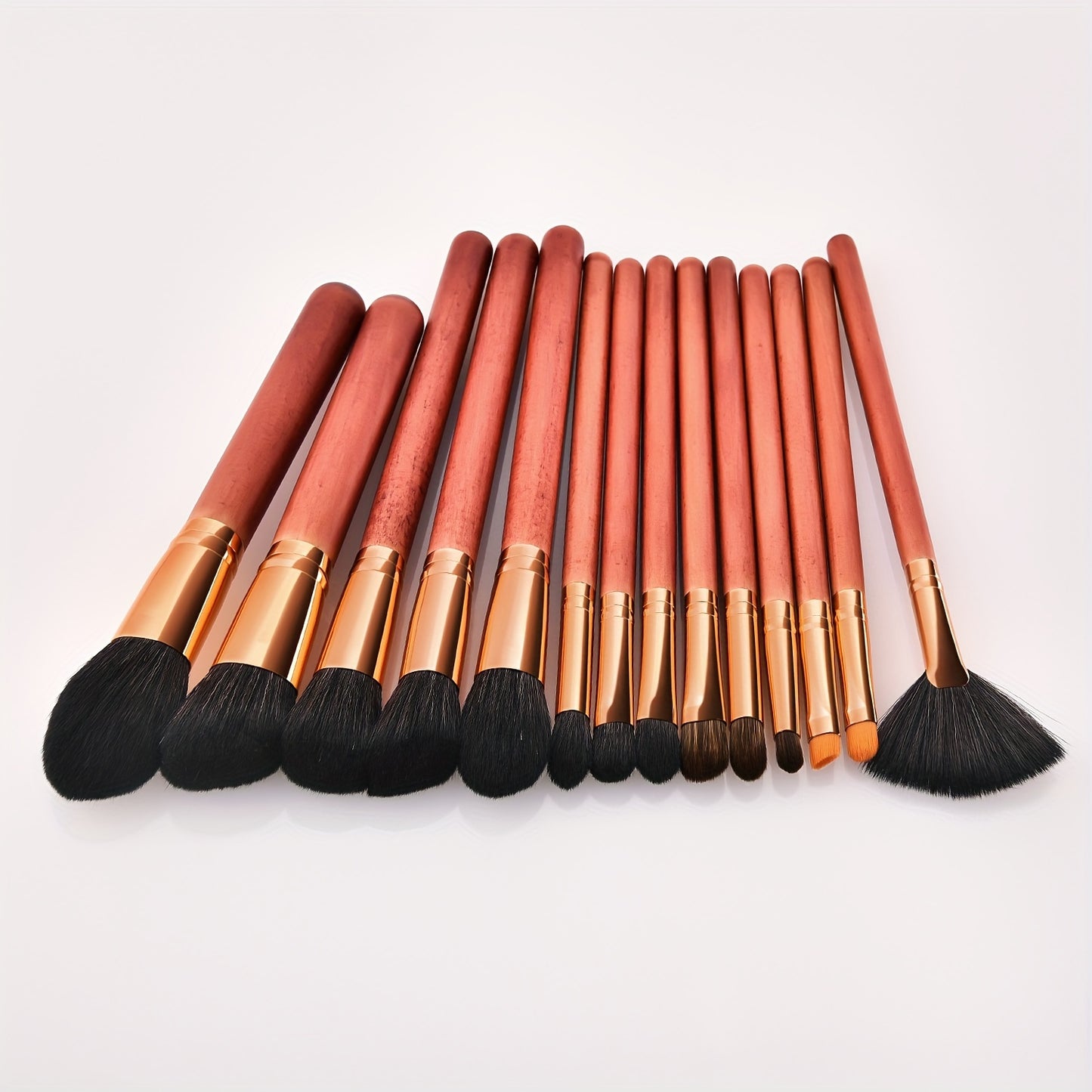 14pcs Apricot Red Makeup Brush Set Super Soft Hair Makeup Brush Concealer Brush Eye Shadow Brush Professional Beauty Makeup Tool