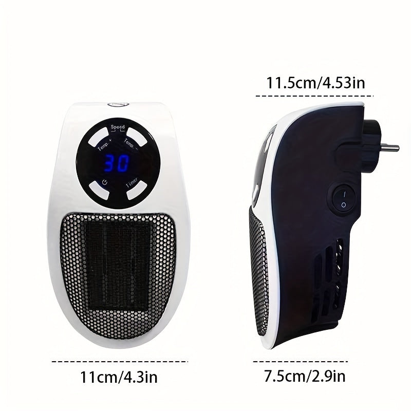 1pc, Electric Heater 500\u002F800W Portable Electric Small Heater With Wireless Remote Control Air Conditioner Adjustable Temperature Controller And Timer Overheating Protection LED Display Safe Heater For Office Dorm Winter Air Conditioner Christmas Gift