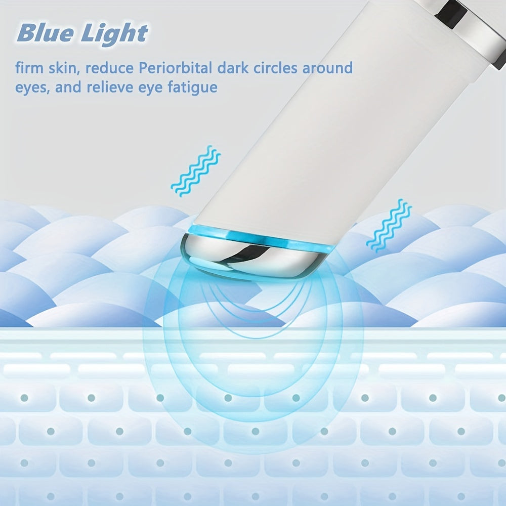 Bonde de massage oculaire, crème pour les yeux Booster avec chaleur \ u002FVibration \ u002FRed Mode lumière bleue, masseur oculaire rechargeable USB pour les cernes, poches sous les yeux, outil professionnel de soins de la peau pour les yeux